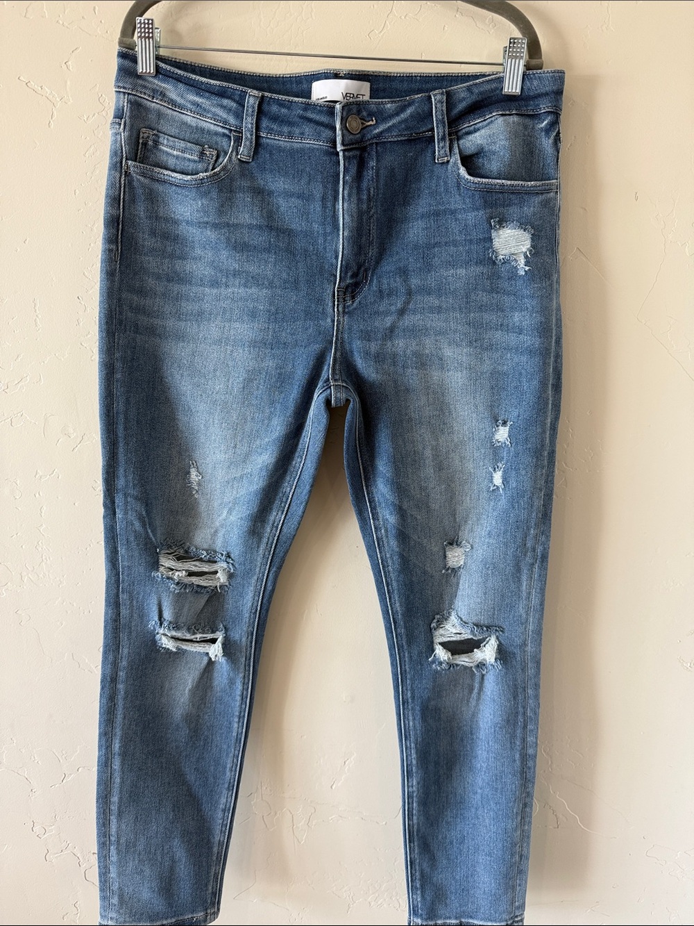 VERVET BY FLYING MONKEY Distressed Light Blue Skinny Jeans